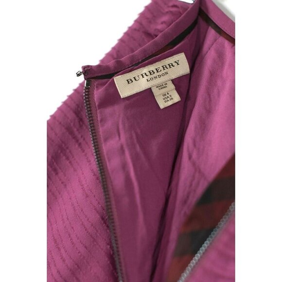 Burberry London Women's Size US2 Fuchsia Pink Parchment Skirt Short Layered Silk - Picture 3 of 6